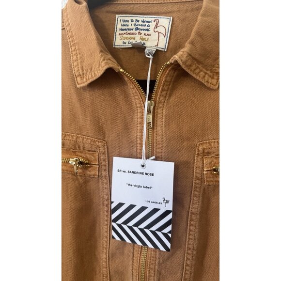 Free People x Sandrine Rose denim Jumpsuit In Burnt Orange Size Small NWT - Picture 7 of 11